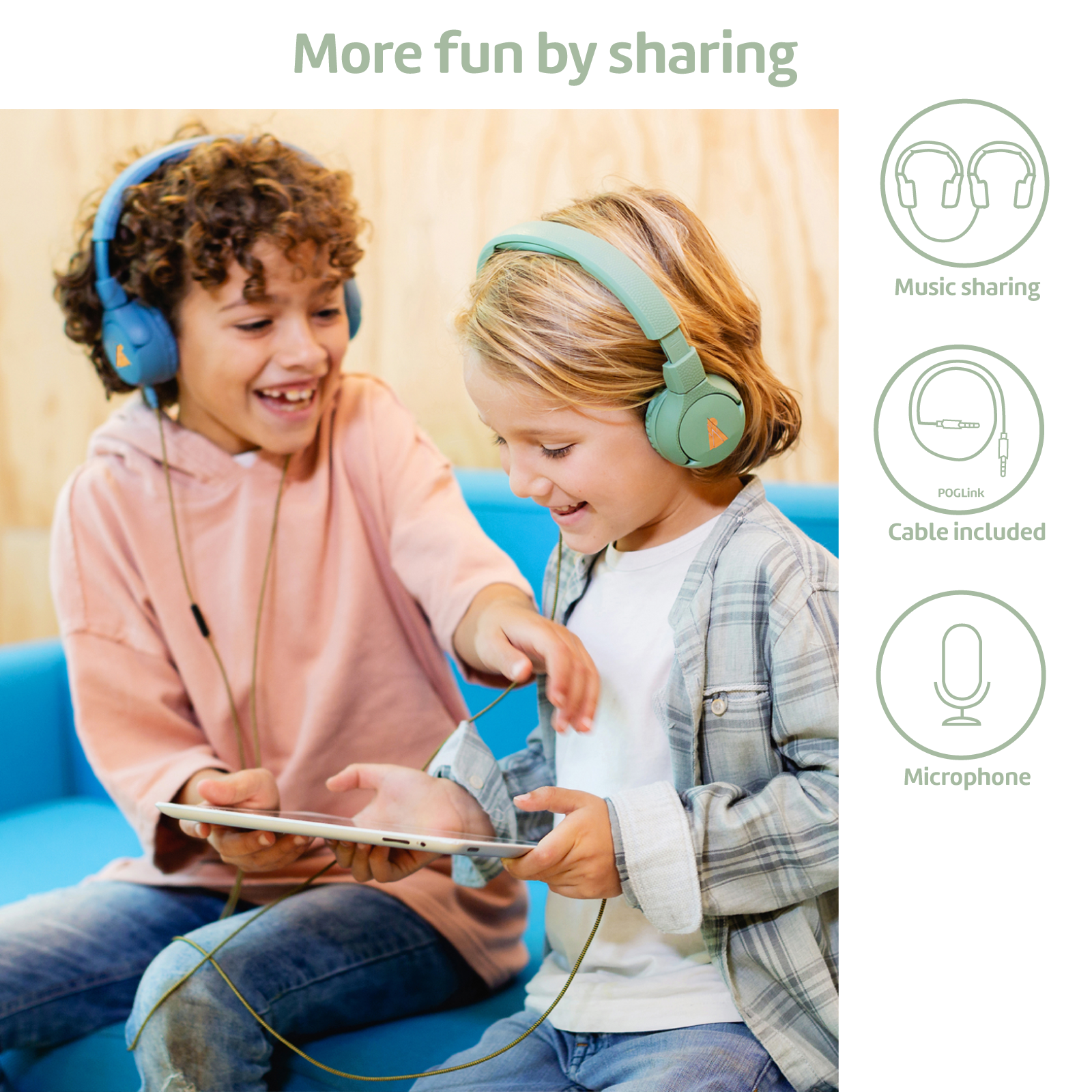 POGS The Gecko Green 'More fun by sharing' infographic image