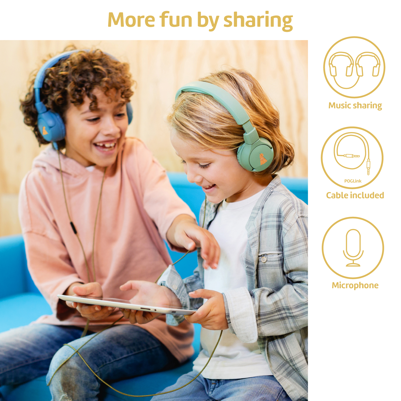 POGS The Elephant Yellow 'More fun by sharing' infographic image